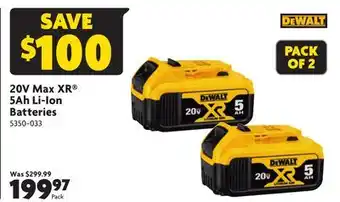 Home Hardware 20v max xr 5ah li-ion batteries offer