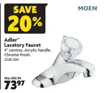 Home Hardware Adler lavatory faucet offer