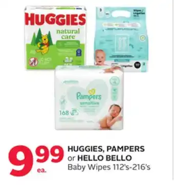 Rexall Huggies, pampers or hello bello baby wipes offer