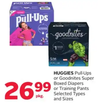Rexall Huggies pull. ups or goodnites super boxed diapers or training pants offer