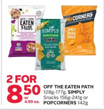Rexall Off the eaten path 128g-177g, simply snacks 156g-241g or popcorners 142g offer