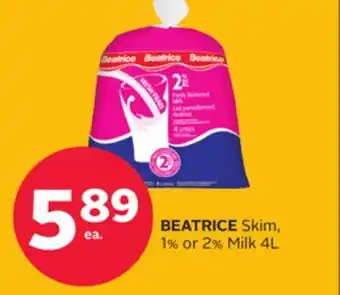 Rexall Beatrice skim, 1% or 2% milk offer
