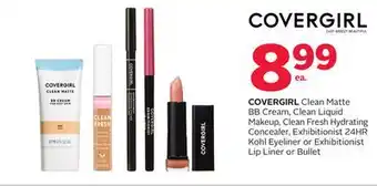 Rexall Covergirl clean matte bb cream, clean liquid makeup, clean fresh hydrating concealer, exhibitionist 24hr kohl eyeliner or exh offer