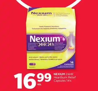 Rexall Nexium 24hr heartburn relief capsules 14' s offer
