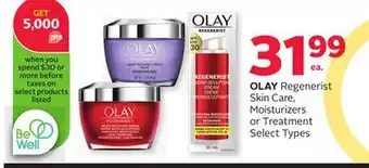 Rexall Olay regenerist skin care, moisturizers or treatment offer