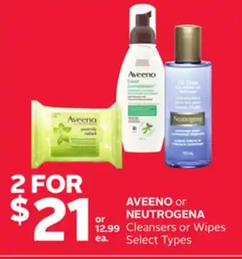 Rexall Aveeno or neutrogena cleansers or wipes offer