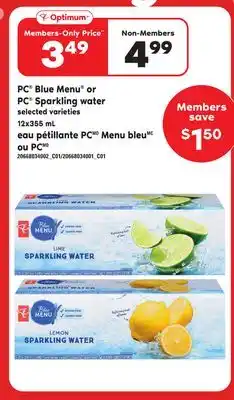 Independent City Market Eau pétillante pc menu bleu ou pc, 12x355 ml offer