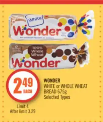 Shoppers Drug Mart Wonder white or whole wheat bread offer