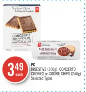 Shoppers Drug Mart Pc digestive (300g), concerto cookies or cookie chips (240g) offer
