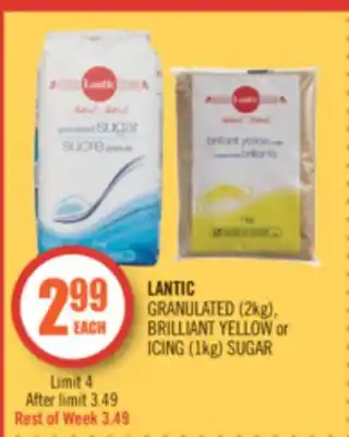 Shoppers Drug Mart Lantic granulated (2kg), brilliant yellow or icing (1kg) sugar offer