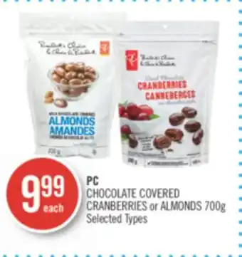Shoppers Drug Mart Pc chocolate covered cranberries or almonds offer