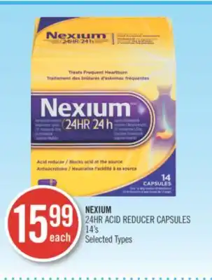Shoppers Drug Mart Nexium 24hr acid reducer capsules offer