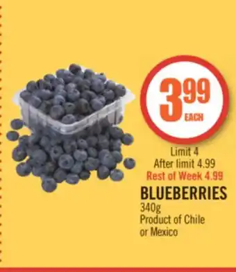 Shoppers Drug Mart Blueberries offer