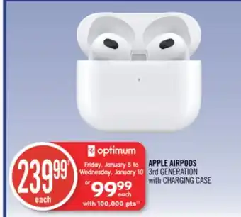 Shoppers Drug Mart Apple airpods 3rd generation with charging case offer