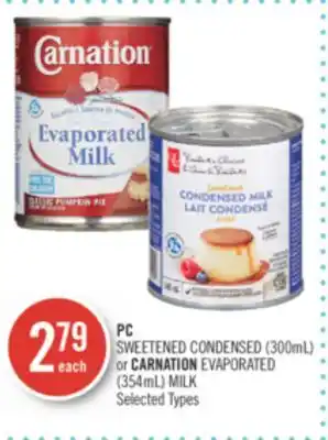 Shoppers Drug Mart Pc sweetened condensed (300ml) or carnation evaporated (354ml) milk offer