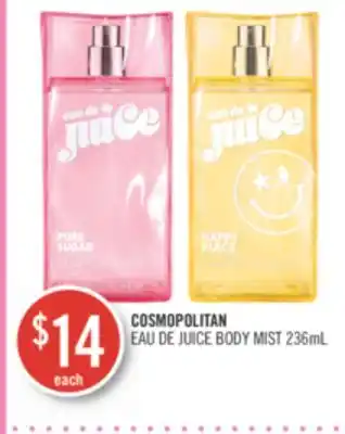 Shoppers Drug Mart Cosmopolitan eau de juice body mist offer