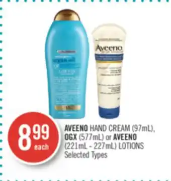 Shoppers Drug Mart Aveeno hand cream (97ml), ogx (577ml) or aveeno (221ml - 227ml) lotions offer