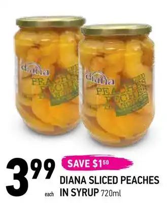 Coppa's Fresh Market Diana sliced peaches in syrup offer