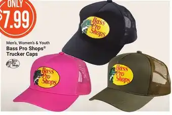 Bass Pro Men's, women's & youth bass pro shops trucker caps offer
