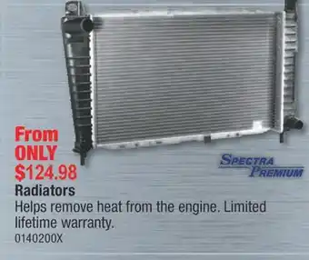 PartSource Spectra premium radiators offer