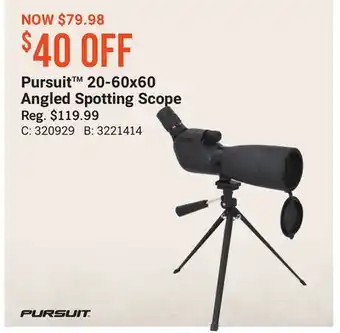Bass Pro Pursuit 20-60x60 angled spotting scope offer
