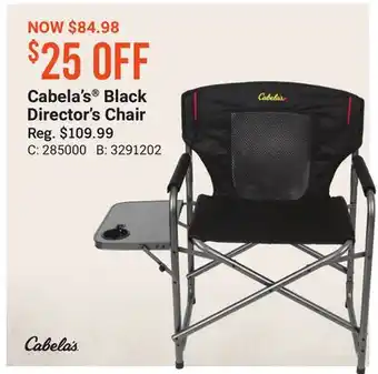 Bass Pro Cabela's black director's chair offer