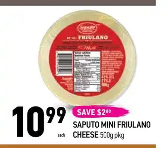 Coppa's Fresh Market Saputo mini friulano cheese offer