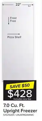 Leon's L2 white upright freezer (7.0 cu. ft.) - lru07m2awwc offer