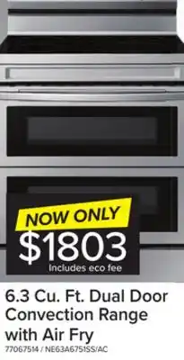Leon's Samsung stainless steel 30 dual door electric freestanding range with air fry (6.3 cu. ft.) - ne63a6751ss/ac offer