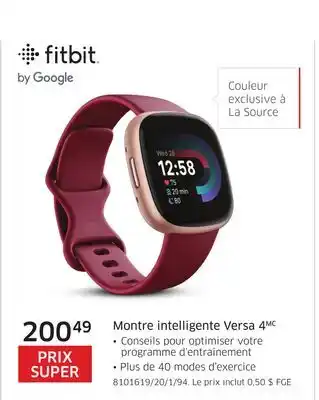 The Source Montre intelligente versa 4mc fitbit offer