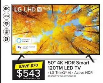 Leon's Lg 50 4k led trumotion 120 smart tv - 50uq7590pub offer