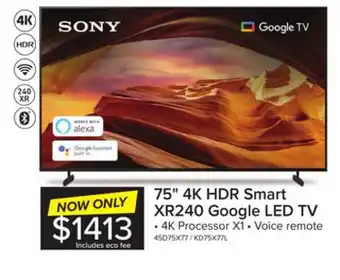Leon's Sony 75 x77l 4k hdr led tv google tv - kd75x77l offer