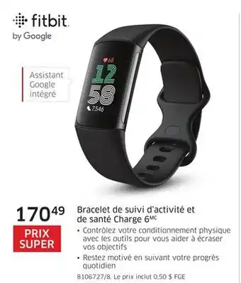 The Source Bracelet de suivi d'activité et de santé charge 6 fitbit offer