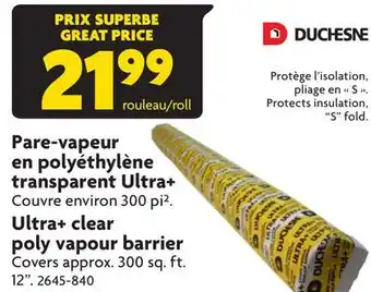 Home Hardware Ultra+ clear poly vapour barrier offer