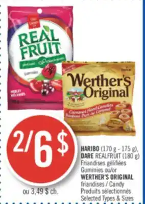 Pharmaprix Haribo (170 g - 175 g) dare realfruit or werther's original candy offer