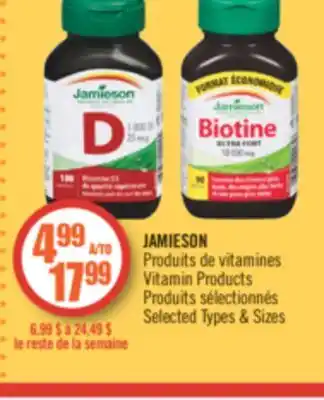 Pharmaprix Jamieson vitamin products offer