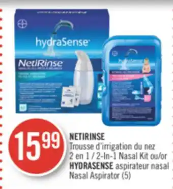 Pharmaprix Netirinse 2-in-1 nasal kit or hydrasense nasal aspirator (5) offer