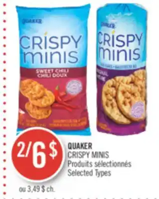 Pharmaprix Quaker crispy minis offer