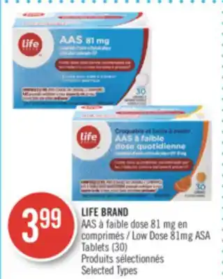 Pharmaprix Life brand low dose 81mg asa tablets offer