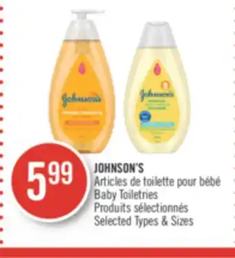 Pharmaprix Johnson's baby toiletries offer