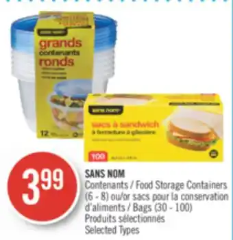 Pharmaprix No name food storage containers (6 - 8) or sacs pour la conservation bags (30 - 100) offer