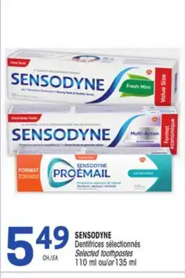 Uniprix Sensodyne dentifrices sélectionnés / selected toothpastes offer