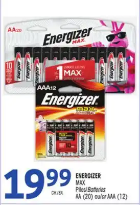 Uniprix Energizer max piles/batteries offer