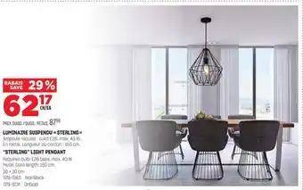 BMR Sterling light pendant offer