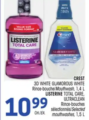 Uniprix Crest 3d white glamorous white rince-bouche/mouthwash, 1,4 l listerine total care, ultraclean rince-bouches sélectionnés/sele offer