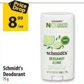 Co-op Schmidt's Deodorant 75g offer