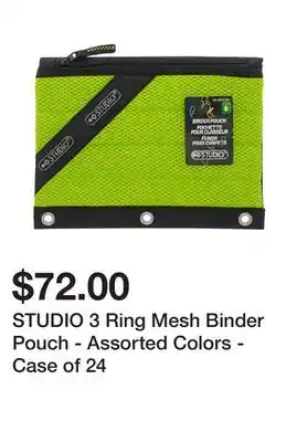 Dollarama Studio 3 ring mesh binder pouch - assorted colors - case of 24 offer