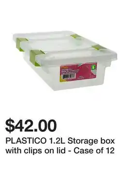 Dollarama Plastico 1.2l storage box with clips on lid - case of 12 offer