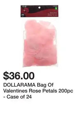 Dollarama Dollarama bag of valentines rose petals 200pc - case of 24 offer