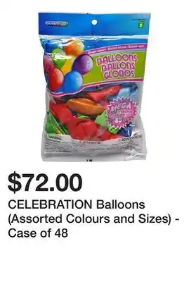 Dollarama Celebration balloons (assorted colours and sizes) - case of 48 offer